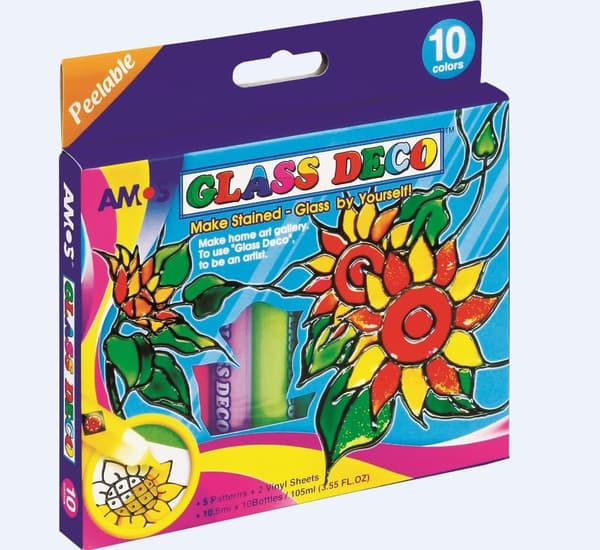 Glass Deco lasimaalivärit 10 väriä AMOS