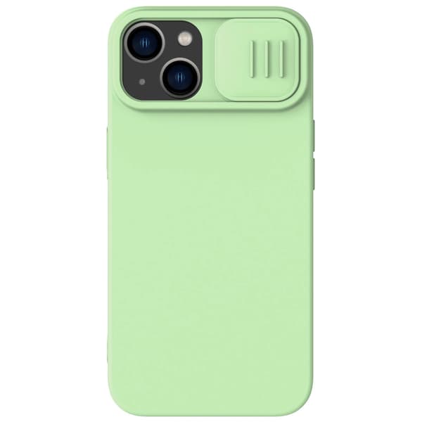 Nillkin CamShield Silky Silicone Case iPhone 14 Plus -kuori kamerasuojalla, vihreä