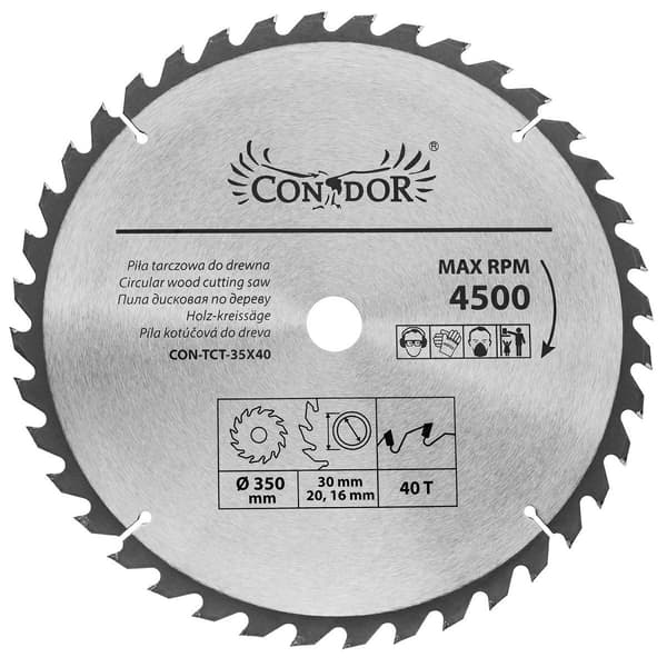 CONDOR WIDIO RUNDSAV 350 x 30 x 40-TÆNDER