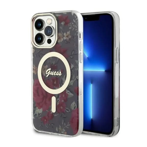Guess GUHMP14XHCFWSA iPhone 14 Pro Max 6,7\" vihreä/khaki Hardcase Flower MagSafe