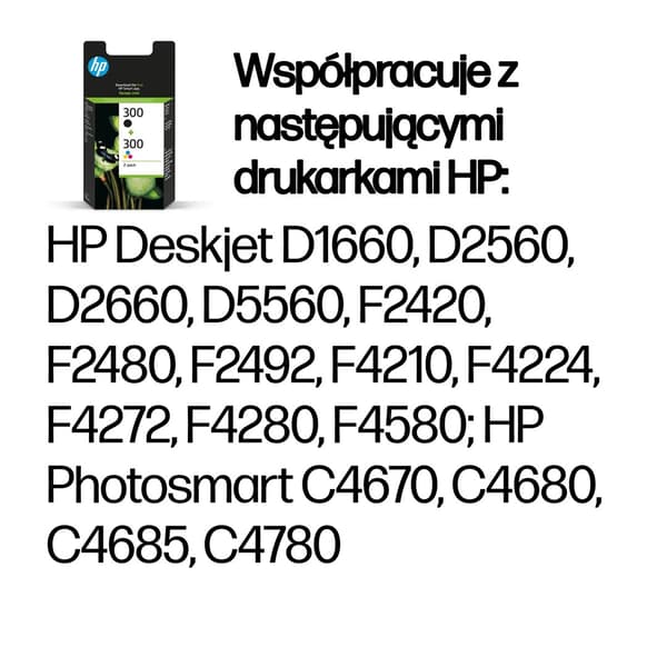 HP 300 - 2-pak - sort, farvebaseret trefarvet - original - blækpatron