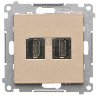 Simon 55 Dobbelt HDMI-udtag (modul) Lysegrå Mat TGHDMI2.01/114