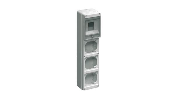 Byggetavle tom 4 mod.3 stikkontakter 16A grå EC69022