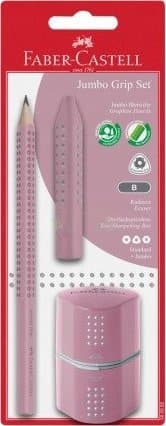 Blyant + viskelæder + blyantspidser Grip pink