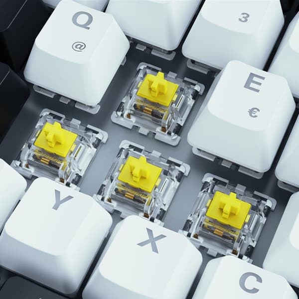 SKILLER SGK50 S3 (vit, DE-layout, Gateron Yellow)