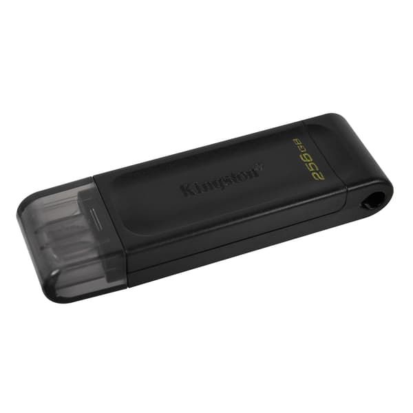 Kingston USB-flashdrev DataTraveler 70 - USB 3.1 Gen 1 - 256 GB - sort