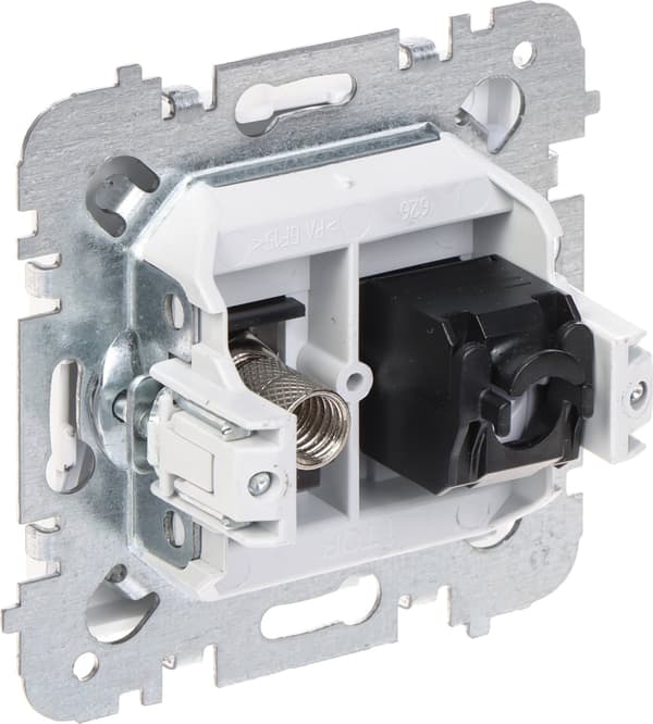 SANTRA computerstikdåse RJ45+FF uden ramme planforsænket hvid 4190-10