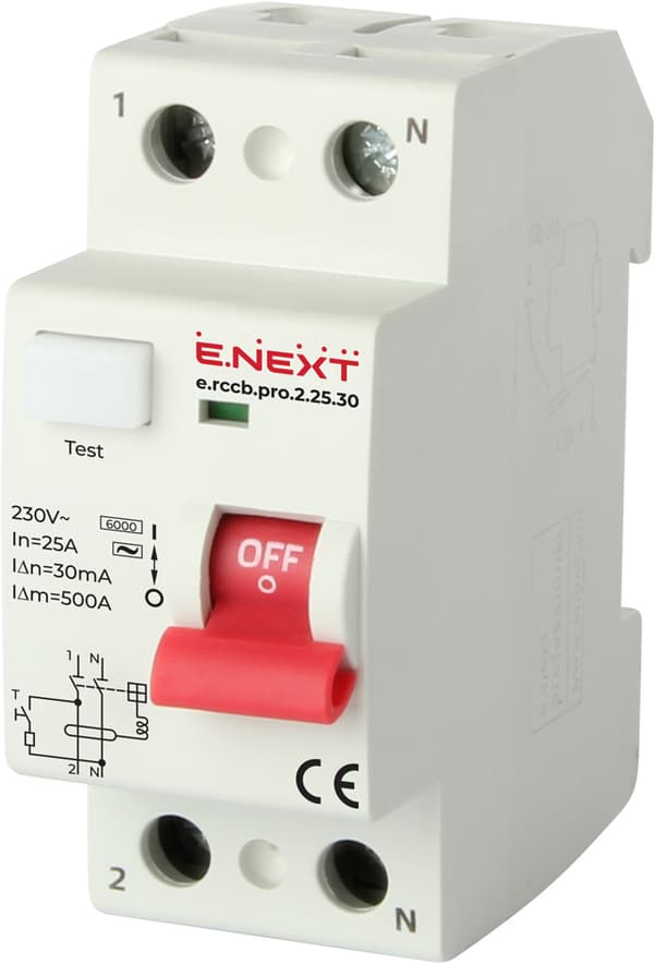RCCB.PRO 2P 25A 30MA DIFFUSE SWITCH