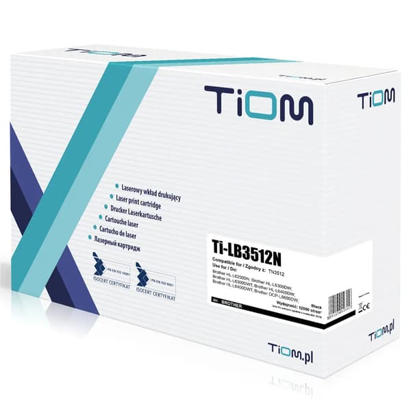 Tiom sort tonerpatron erstatning for TN-3512 (Ti-LB3512N)