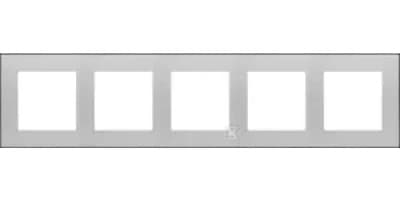Simon 55 5-fags ramme DUO Aluminium, bund sort TRD5.149/143