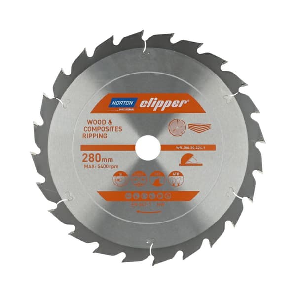 NORTON RUNDSAV 280mm x 30mm x 24z TRÆ OG ATB KOMPOSIT (3,2/2,2)
