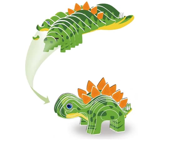3D Puslespil Papmodel – Stegosaurus Dinosaur Gør det selv ZA5810