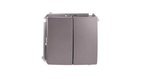 Kontakt-Simon Simon Basic dubbel 10AX 250V inox teal anslutning (BMW5.01/21)