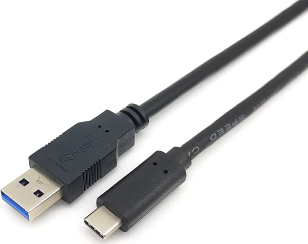 Kabel USB Equip USB-A - USB-C 2 m Svart (128344)