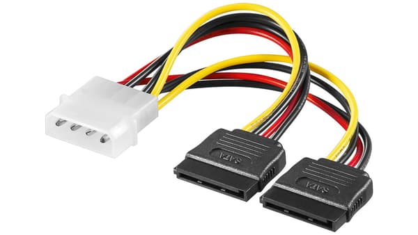 Goobay Molex - SATA x2, 0,13m, Flerfärgad (68524)