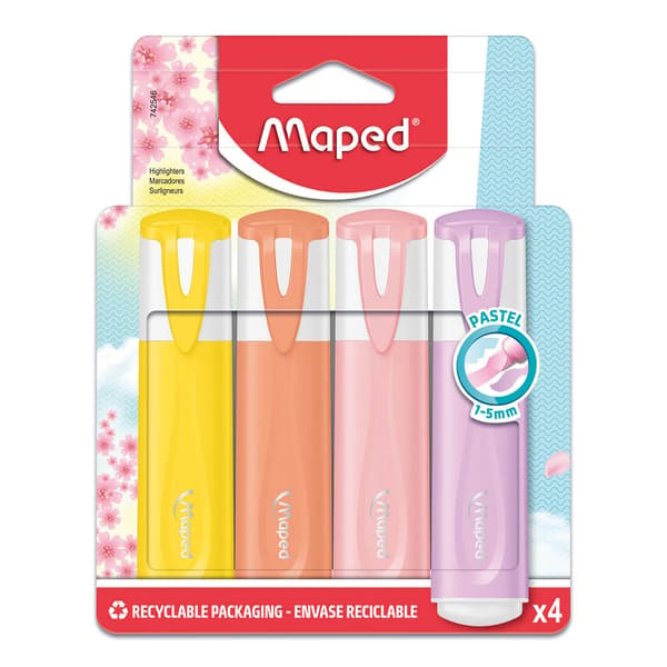 Overstregningstusch Fluo Peps pastel 4 farver MAPED