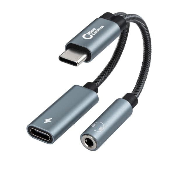 MicroConnect Premium USB-C til USB-C PD og lyd, sort 13cm