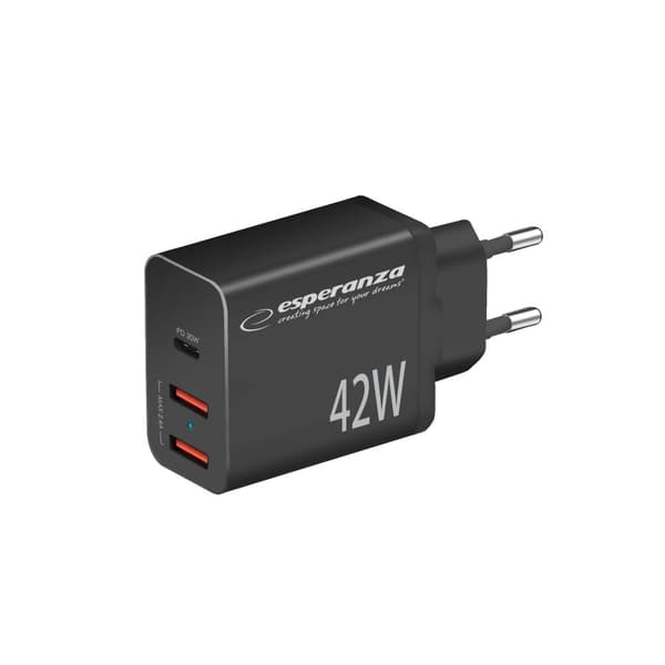 ESPERANZA QUICK POWER OPLADER 42W USB-C PD 30W / 2x USB-A 12W
