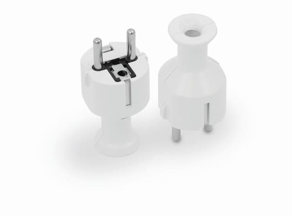 UNI-SCHUKO RAK OAVLÖSLIG KONTAKT, 2P+MED 16A, 250V VIT