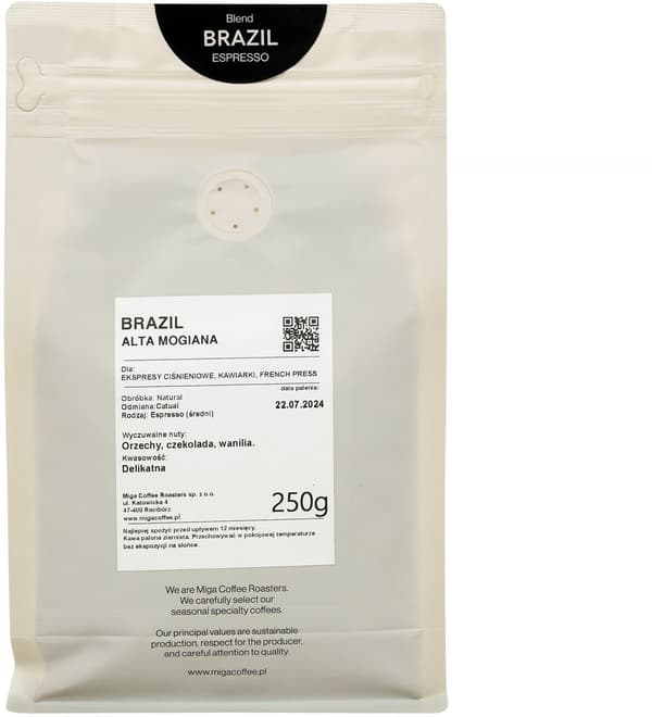 Miga Coffee Hela Kaffebönor Brasilien Espresso 250g
