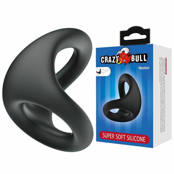 CRAZY BULL Nestor Ergonomisk Dobbelt Silikone Støttering Sort