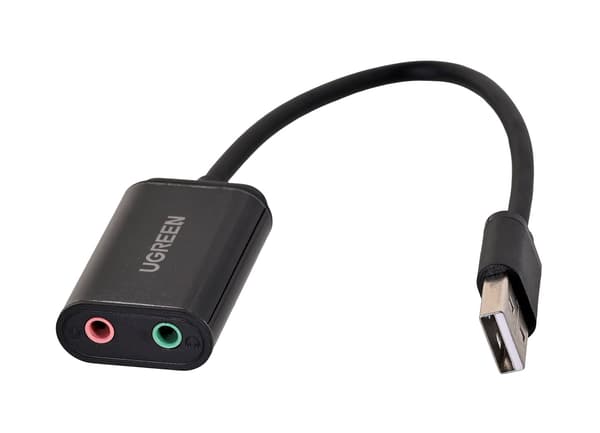 Eksternt USB lydkort UGREEN 15 cm (sort)