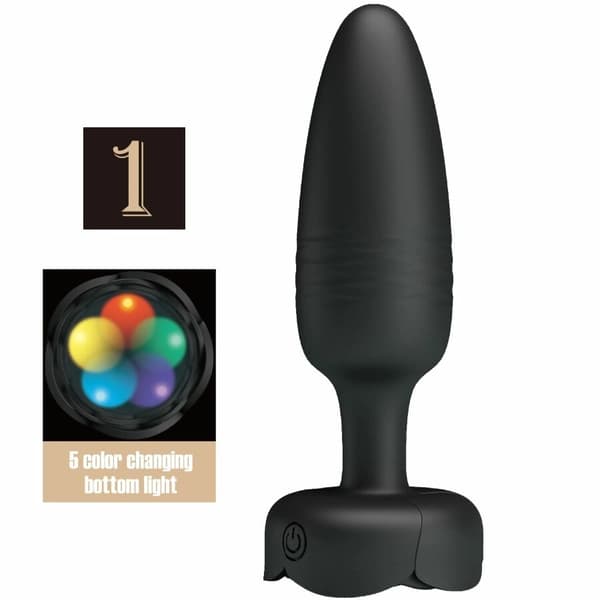 Pretty Love Tarion Sort 12,5 cm Silikone LED Plug, 10 Tilstande, Genopladelig