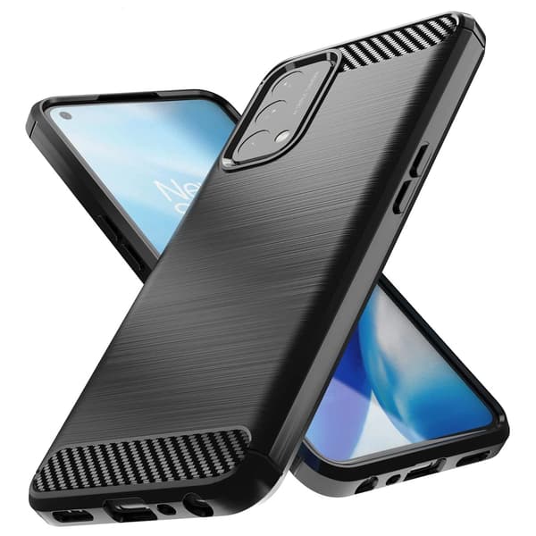 Carbon Case Fleksibelt Cover til OnePlus Nord N200 5G sort