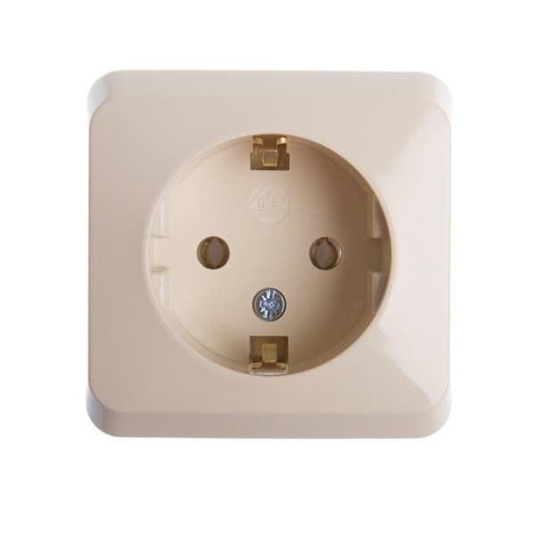 Prima Enkeltstikdåse med SCHUKO beige prima WDE001180