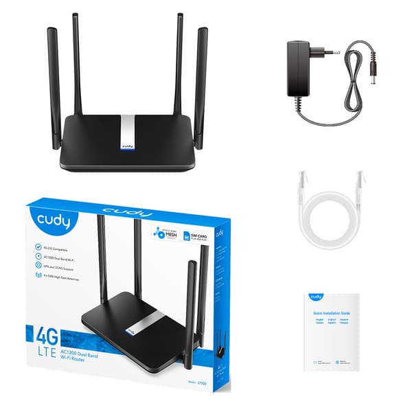 TRÅDLÖS ROUTER CUDY AC1200 WIFI MESH 4G LTE