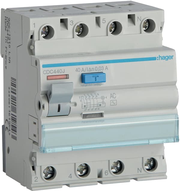 Jordfelsbrytare 4P 40A 0,03A typ AC CDC440J