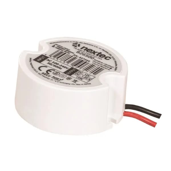 LED-asennusvirtalähde pyöreä/IP67/12V/ 1.25A/15W