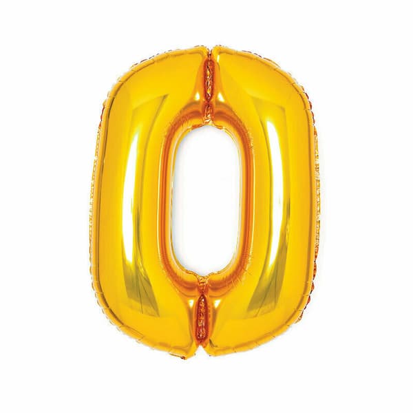 Folieballon tal 0 guld 47x66cm 9913205