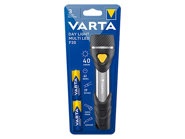 Varta Day Light Multi LED F20 Lommelygte med 9 x 5 mm LED'er