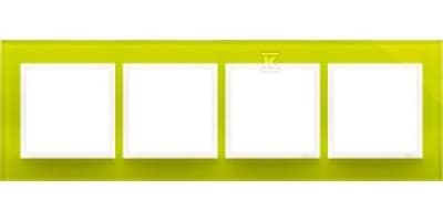 Simon 54 Nature firedobbelt glasramme LIME SORBET DRN4/90