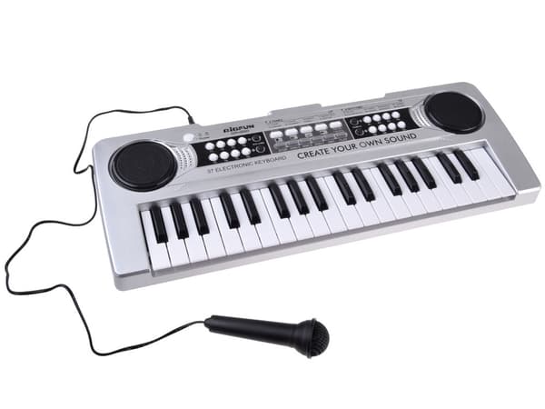 Mini orgel KEYBOARD 37-taster + mikrofon SØLV IN0183