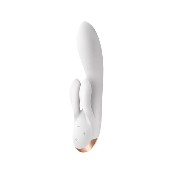 Satisfyer Double Flex Silikon Intimmaskin, Trippelmotor, Bluetooth, Rosa