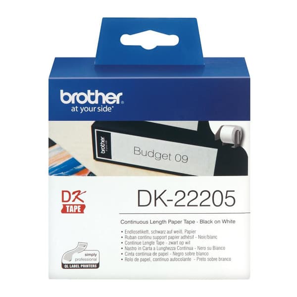 Brother termopapper DK-22205 - Svart på vit