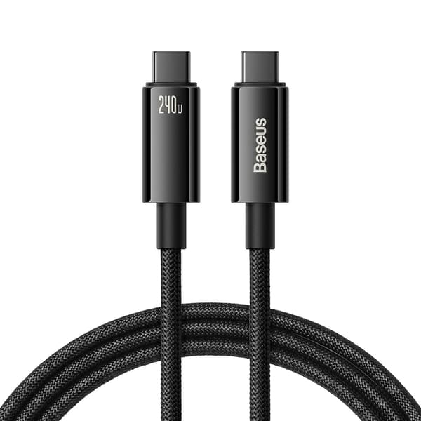 Baseus CAWJ040101 USB-C – USB-C-kabel 240 W 480 Mbit/s 2 m – Sort og Grå