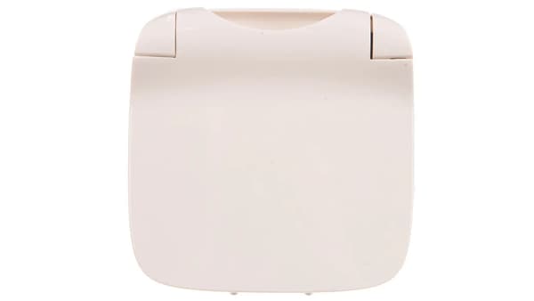 Legrand Schuko enkelt stikkontakt 2p+med klap creme (754866)