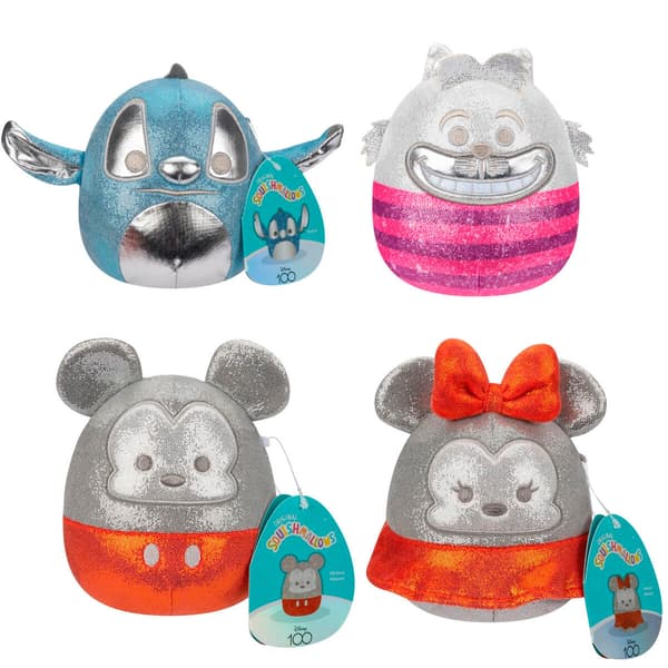 Squishmallows Disney pakke med 4 plysdyr 12 cm