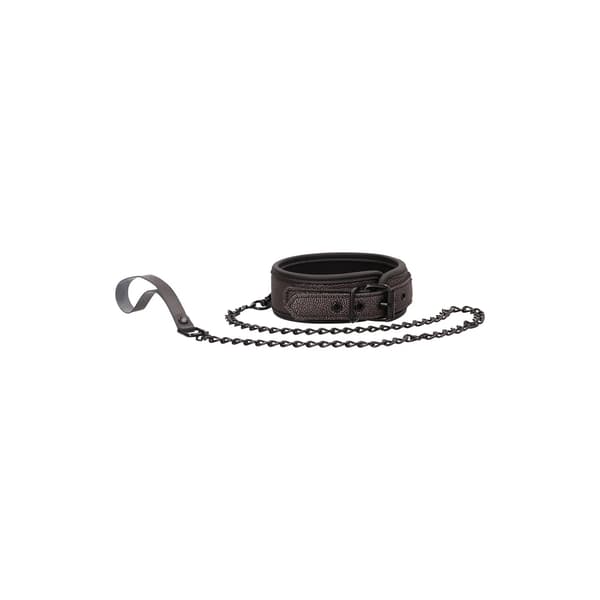 Ouch - Elegant halsband med koppel - Titangrå