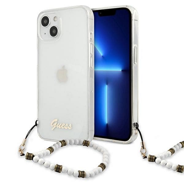 Guess GUHCP13SKPSWH iPhone 13 mini 5.4\" Transparent Hardcase White Pearl