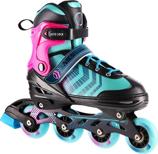 NILS SKATES 4IN1 SORT-LILLA M (34-38) NH18192A
