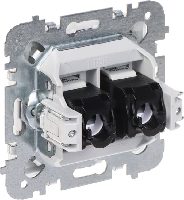 SANTRA 2xcomputerstik RJ45 uden ramme planforsænket hvid 4149-10