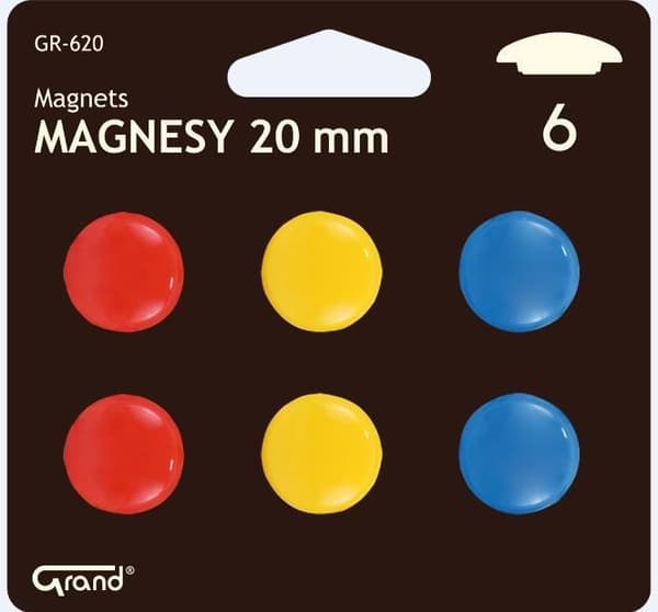 Magneetit 20mm läpipainopakkaus 6kpl GRAND