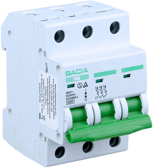 GACIA Adapterafbryder SB6L B 3P 20A 6kA AC