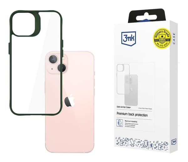3MK Satin Armor Case+ iPhone 14 grön/grön