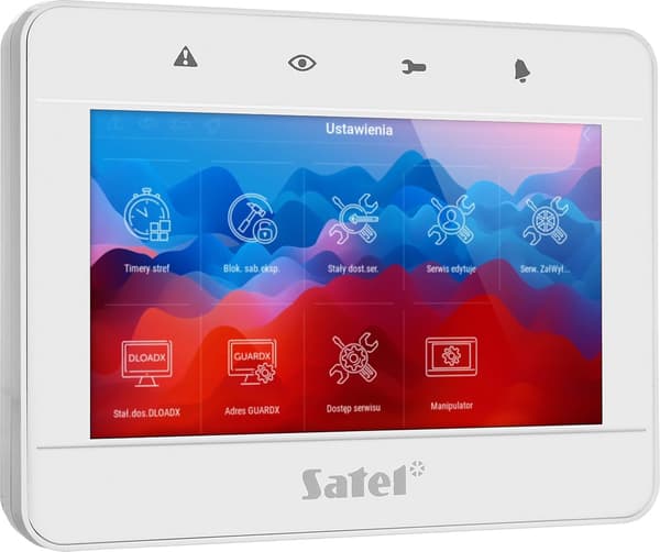 SATEL Manövrerpanel med pekskärm 4.3\" INT-TSG2R-W vit