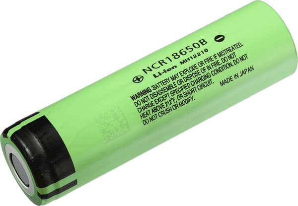 Panasonicin teollisuussolut NCR18650B-akkuun
